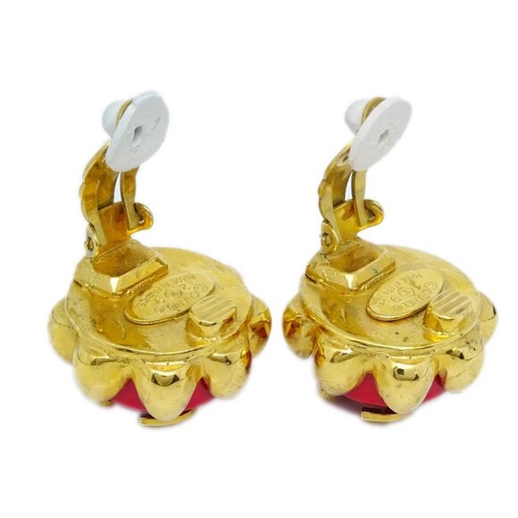 Chanel Button Earrings Gold Clip-On 29 140327 - Picture 2 of 4